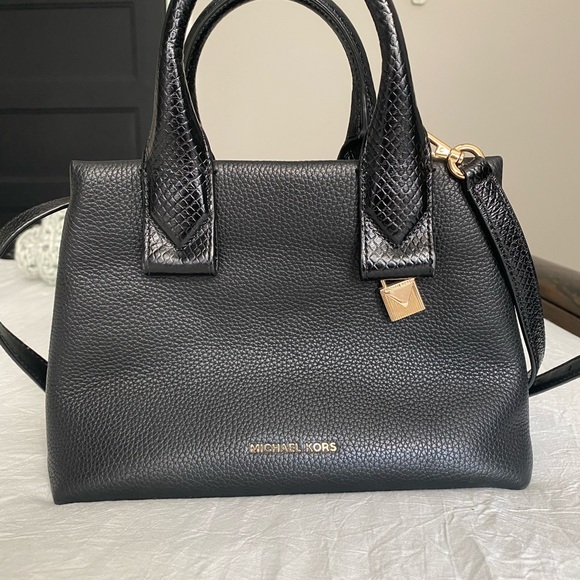 Michael Kors Black Textured Satchel - Picture 1 of 3